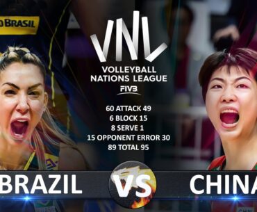 Brazil vs China - Quarter Finals | Women's VNL 2023