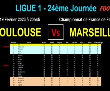 TOULOUSE - MARSEILLE : 24ème journée de Ligue 1, match de football du 19/02/2023