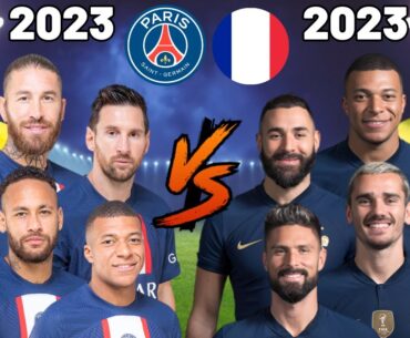 2023 PSG 🆚 2023 France 😲🔥 (Messi, Mbappe, BenzemaGriezmann, Neymar, Giroud) 🔥😲 LONG TEAM VS 😲🔥