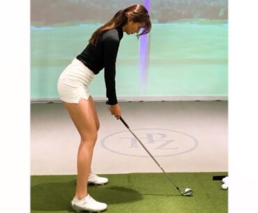 백스윙탑포지션 너무 멋진 KLPGA 프로 이한솔 미녀골퍼의 골프기초스윙~!