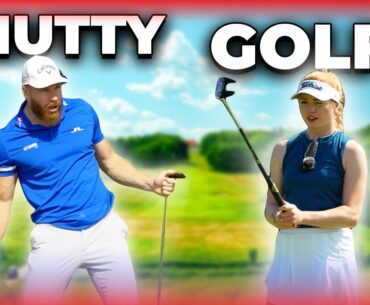 You won’t believe the CONFIDENCE of THIS GIRL! | 9 HOLES OF "NUTTY GOLF" (never been this grumpy)