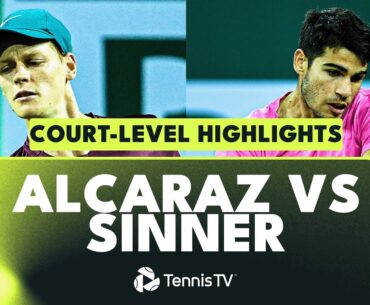 Carlos Alcaraz vs Jannik Sinner Court Level Highlights | Indian Wells Semi-Final 2023