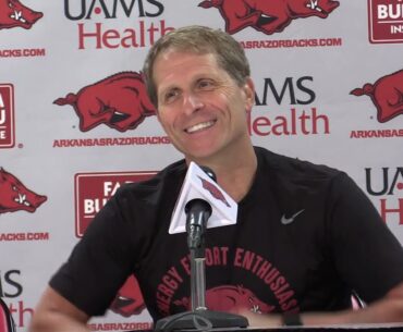 Eric Musselman discusses 2023-24 Arkansas basketball roster, matchups with Purdue and Duke, more