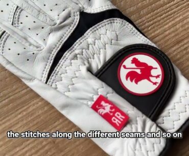 Red Rooster golf gloves: Handcrafted stitch by stitch.