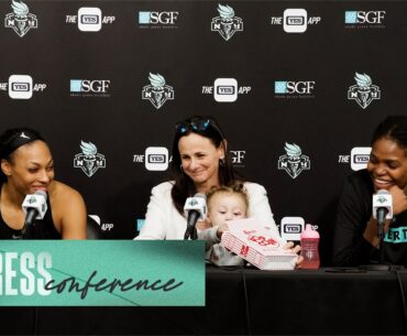 Sandy Brondello, Jonquel Jones, and Betnijah Laney Press Conference | Liberty vs. Fever