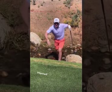 Man hits himself in the face with his own golf ball #golf #shorts