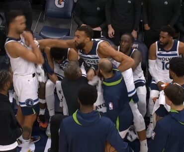 Rudy Gobert punches Kyle Anderson on Timberwolves bench during timeout vs Pelicans