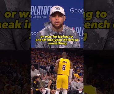 Steph Reacts to LeBron Following Him To Bench 😅 #shorts