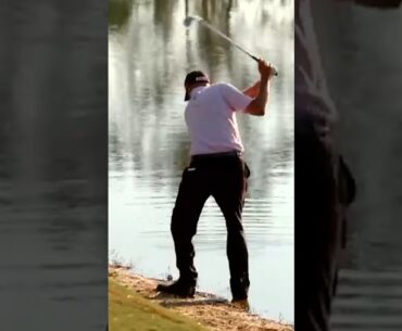 He hit it from the WATER 😅 #golf