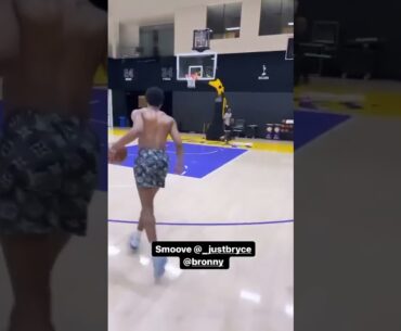 Bronny & Bryce at Lakers Facility 👀 #shorts (via dezhonhall)