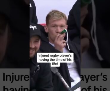 Injured Rugby Player's Having the Time of his Life!