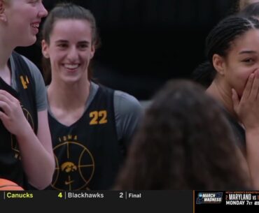 Sue Bird SHOCKS Caitlin Clark & Iowa Hawkeyes With Surprise Visit Before Elite 8 Win! #marchmadness