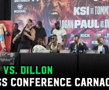Logan Paul vs. Dillon Danis & KSI vs. Tommy Fury - Carnage at Full Press Conference