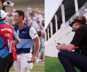 Behind-the-scenes: INCREDIBLE speed drone flyover of Hovland’s win at TOUR Championship