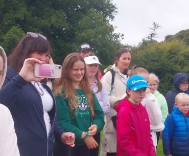 Leona Maguire gave a group of Strandhill girls and boya some lessons at Drumoland   Irish open .