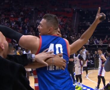 The Miz hits insane half court game winner but after the buzzer 😂 Celebrity Game