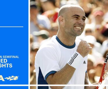 Andre Agassi vs. Robby Ginepri Extended Highlights | 2005 US Open Semifinal