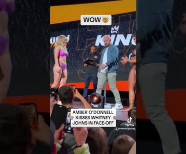 SPICY! 🥵 Amber O'Donnell KISSES Whitney Johns during HEATED FACE-OFF #shorts #boxing