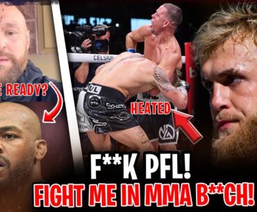 Jake Paul & Nate Diaz HEATED Exchange of WORDS! Tyson Fury ready to  fight Jon Jones inside the CAGE