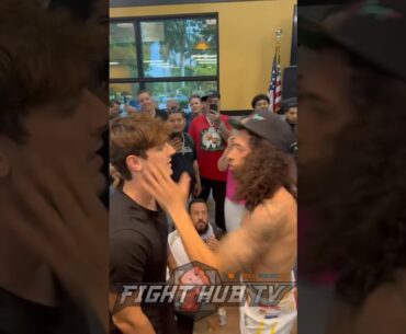Bryce Hall gets SLAPPED & PUNKED by fighter at BKFC weigh ins!