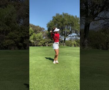 Aimee Cho wood drill golf swing + slow-mo #Shorts
