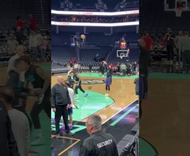 Gordon Hayward is making shots in NBA warm ups!