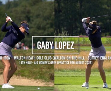 Gaby Lopez Golf Swing Mid-Iron (FO & DTL views) AIG Womens Open (Walton Heath Golf Club) August 2023