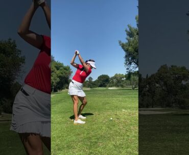 [Slow-mo] Aimee's effortless iron golf swing #Shorts