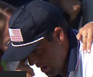 Scottie Scheffler breaks down in tears at Ryder Cup as wife Meredith consoles world No1 golfer