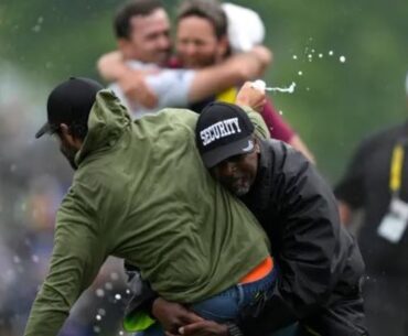 Watch the moment pro golfer Adam Hadwin tackled at the Canadian Open