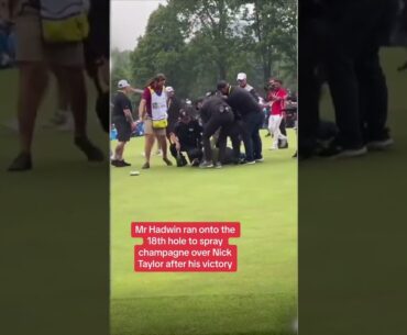 Golfer Adam Hadwin mistakenly tackled by security