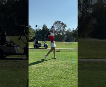 [Slow-mo] Aimee's effortless driver golf swing face on #Shorts