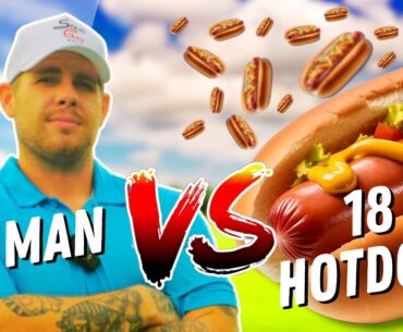 HILARIOUS Golfer Attempts To Eat 18 HotDogs in 9 Holes of Golf