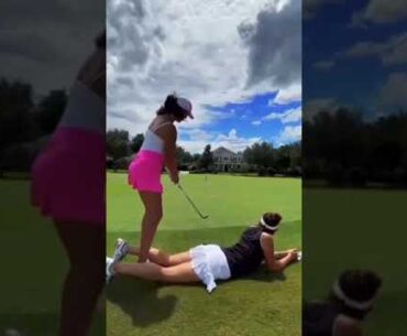 this is called butt golf - golf girls