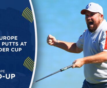 Team Europe Holing Putts at the Ryder Cup