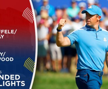 Schauffele/Cantlay vs McIlroy/Fleetwood Extended Highlights | 2023 Ryder Cup