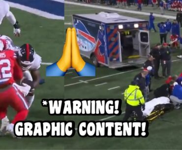 Damien Harris SCARY INJURY FULL SEQUENCE 🙏(TAKEN INTO AMBULANCE) Bills Vs Giants 2023