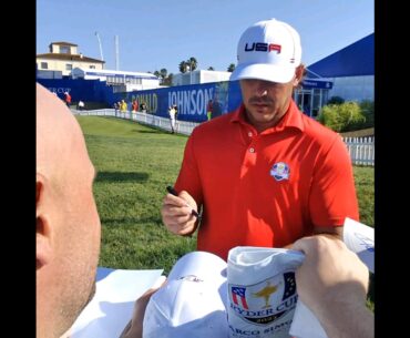A Moody Brooks Koepke signing autographs Rome Italy Ryder cup team usa.