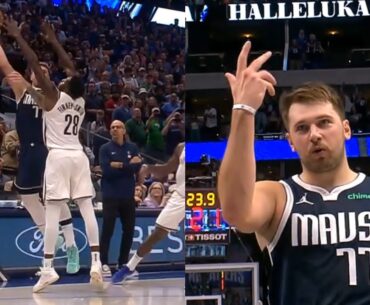 Luka Doncic hits insane one handed hook shot from 3 to win vs Nets