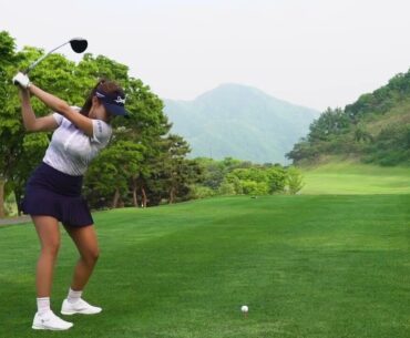 KLPGA 美人ゴルファー「アン・ソヒョン」パワーショット＆スローモーション , Glamour Beauty Golfer  Sohyun Ahn  Powerful Swing motion