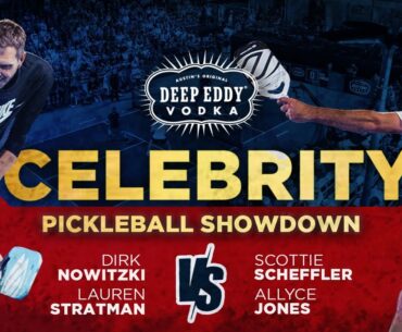 Dirk Nowitzki vs Scottie Scheffler in the Celebrity Showdown with pros Jones and Stratman