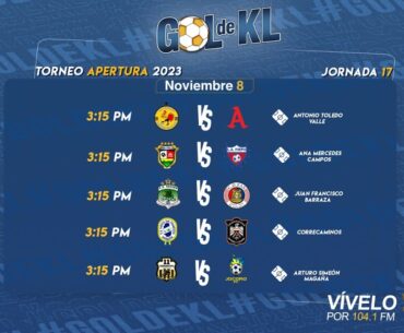 🔴 EN VIVO Jornada 17 del Torneo Apertura 2023 🏆 CON EL STAFF DE GOOOL DE KL ⚽🇸🇻 | 8-11-2023