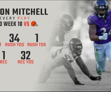 Keaton Mitchell Week 10 | Every Run and Catch vs Cleveland Browns | 2023 NFL Highlights