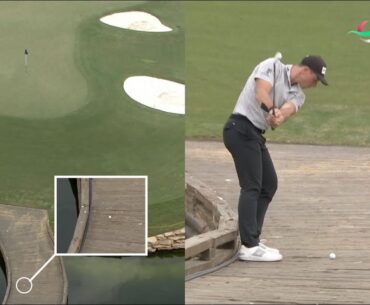 Lucky Or Unlucky? Viktor Hovland Plays Golf Shot From Bridge!