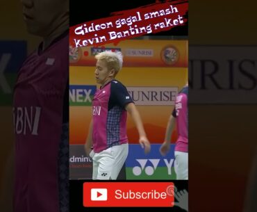 Gideon gagal Smash ,Kevin banting raket #bulutangkis #pbsi #kevinsanjaya