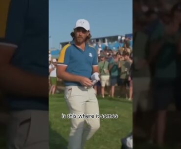 Tommy Fleetwood winning Ryder Cup moment