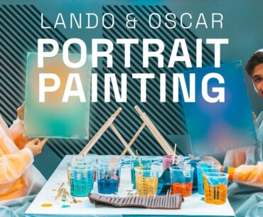 Lando Norris and Oscar Piastri take on Portrait Painting