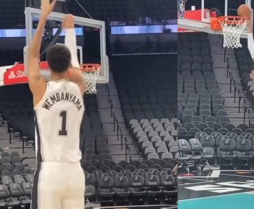 Victor Wembanyama first shots with the San Antonio Spurs and struggles