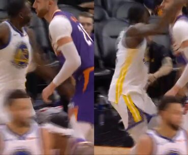 Draymond Green gets ejected for swinging and hitting Jusuf Nurkic in the head 😳