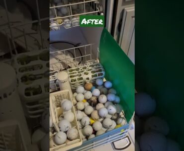 using a dishwasher to wash golf balls. what do you think? #golf #golfballs